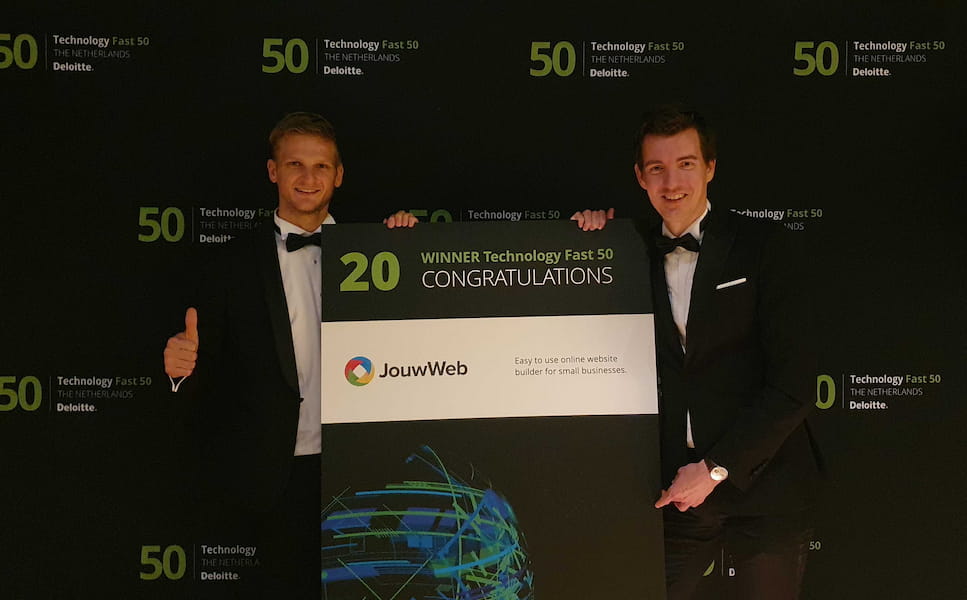 Onze oprichters bij de uitreiking van Deloitte Fast 50 awards 2021