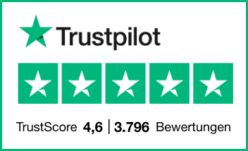 Trustpilot Badge - TrustScore 4,6 - 3.796 Bewertungen