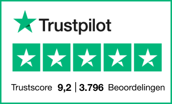 Trustpilot badge - Trustscore 9,2 - 3.796 beoordelingen